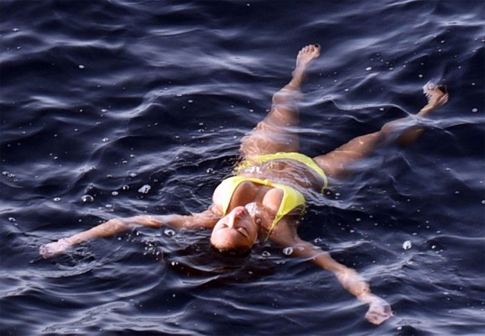 Nicole Scherzinger Vacation in a Yellow Bikini