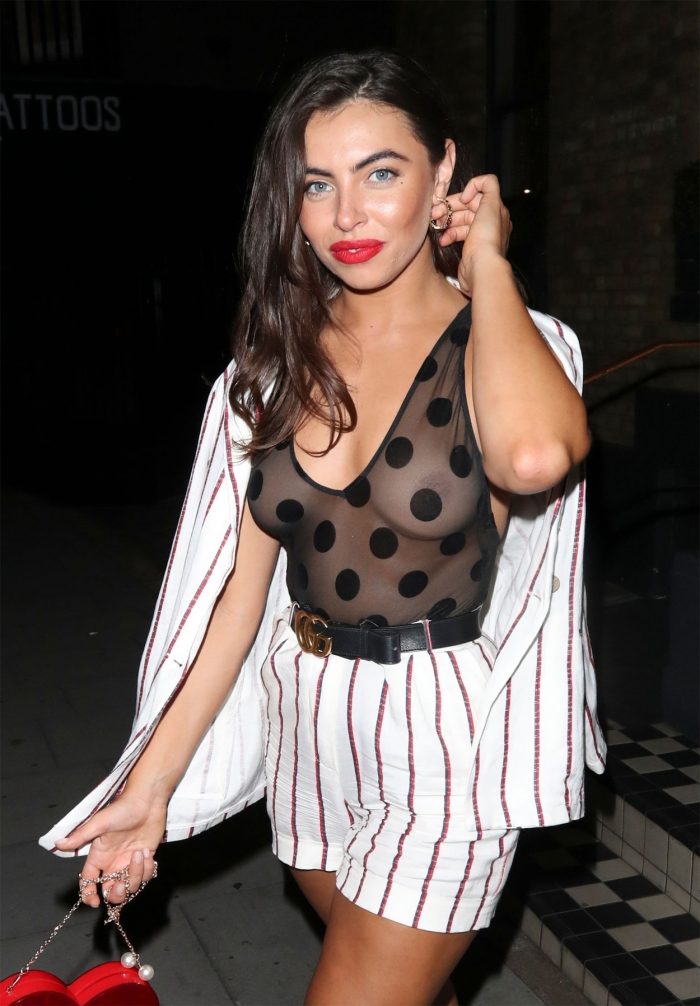 Francesca Allen Braless in Totally Sheer Dress