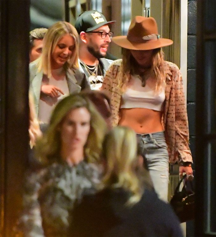 Miley Cyrus Nipple Pokies While Out with Kaitlynn Carter