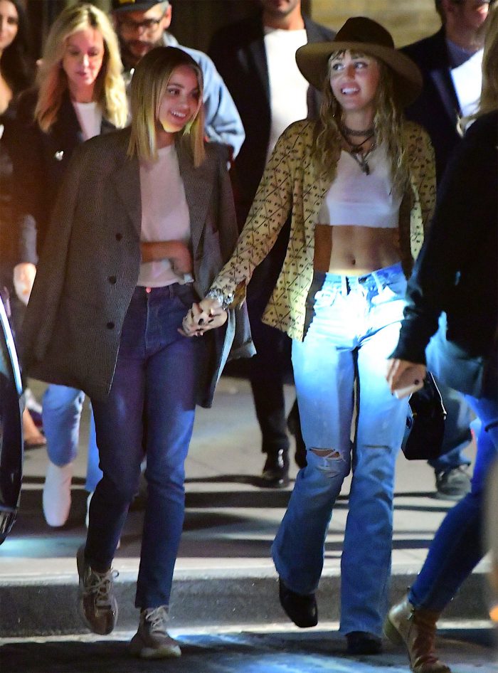 Miley Cyrus Nipple Pokies While Out with Kaitlynn Carter