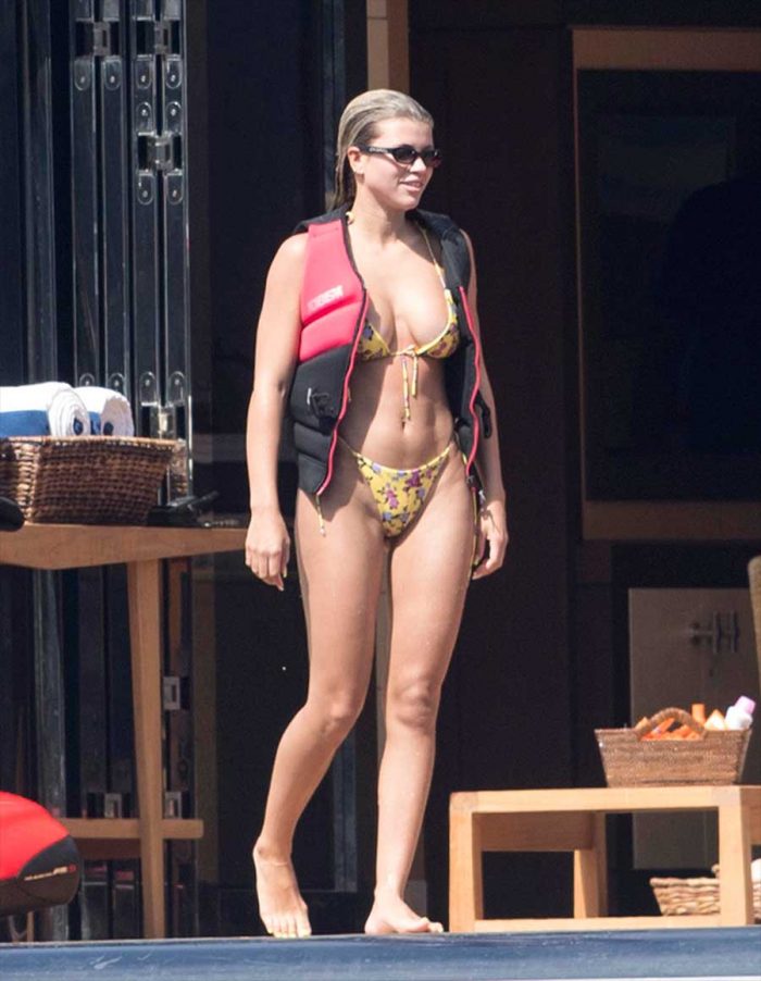 Sofia Richie Swimming on a Yacht with Friends