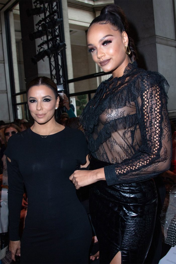 Alicia Aylies No Bra in Black Lace Dress