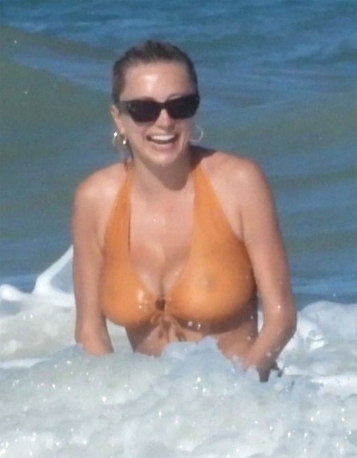 Caroline Vreeland Giant Breasts in See Through Bikini Top