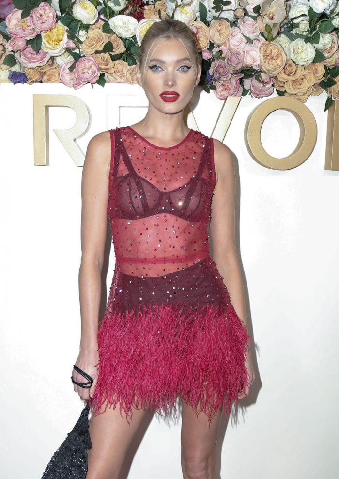Elsa Hosk in See Through Bra and Dress for Revolve