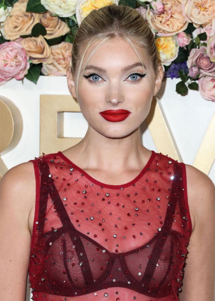 Elsa Hosk in See Through Bra and Dress for Revolve