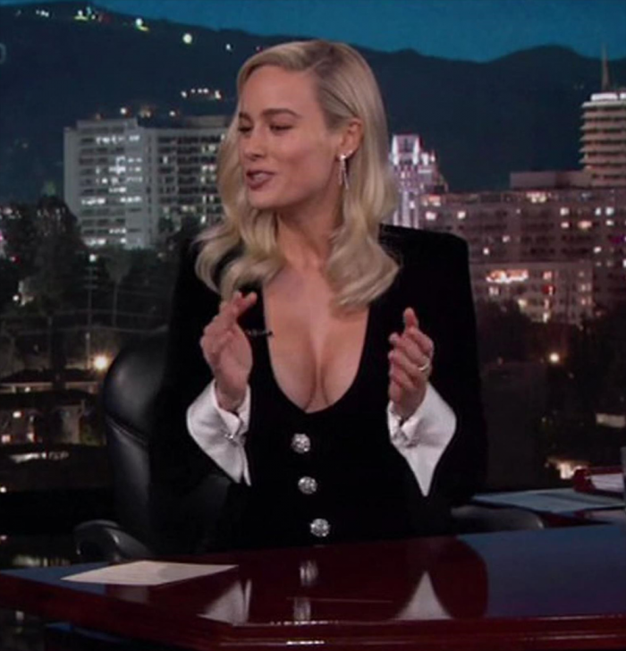 Brie Larson and her Cleavage Host the Jimmy Kimmel Show