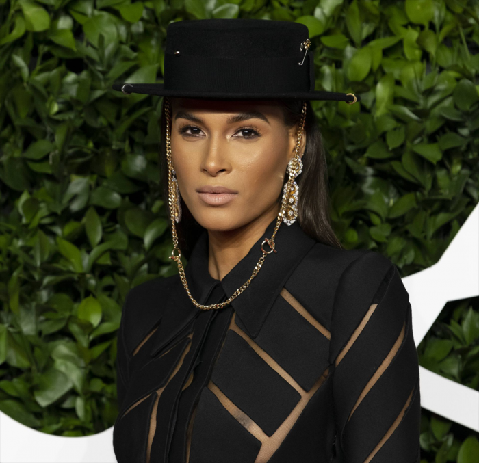 Cindy Bruna Nipple Peek in Windowed Black Dress