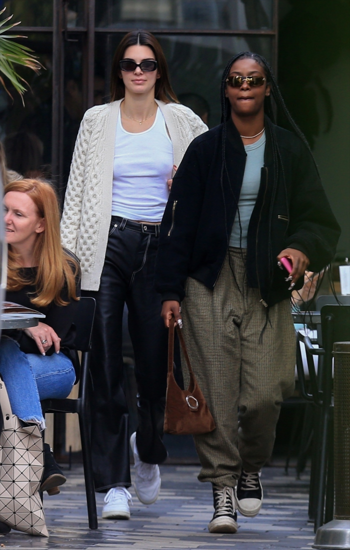 Kendall Jenner Braless Nips in See Through White Shirt