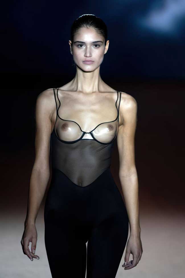 Claudia Martin Boobs Out on the Catwalk