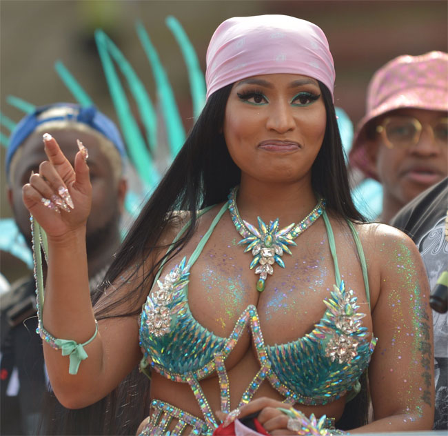 Nicki Minaj Areola Peek at the 2020 Mardi Gras Celebration