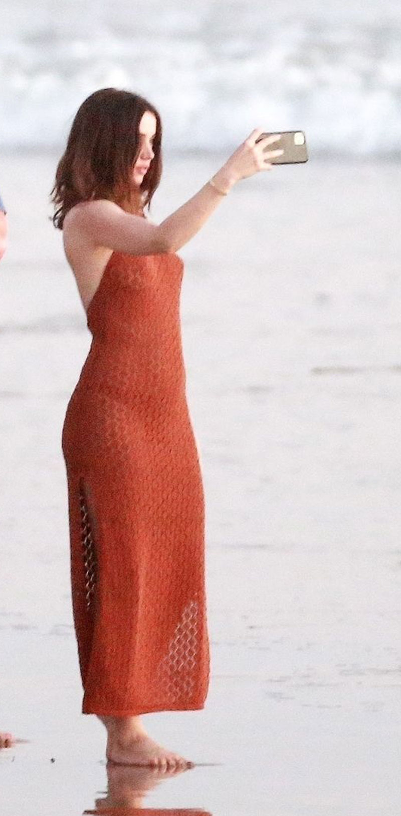 Ana de Armas Braless Wearing a Thin Coverup