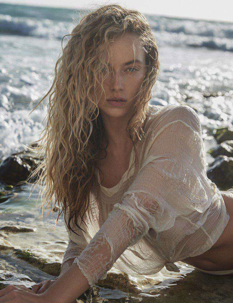 Hannah Ferguson Posing in Black & White