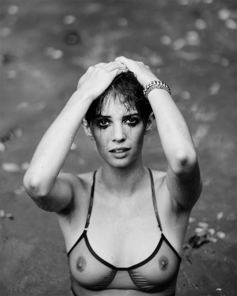 Maya Hawke Modeling in a See Through Bra While Swimming