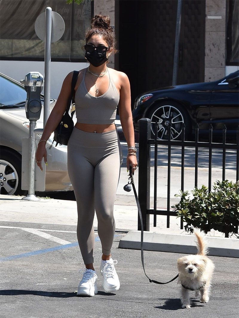 Vanessa Hudgens Hard Nipples While Walking her Dog