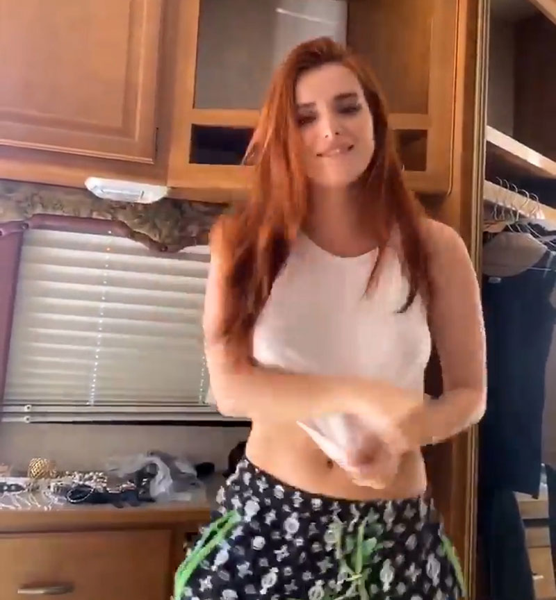 Bella Thorne Braless Dancing in her Trailer
