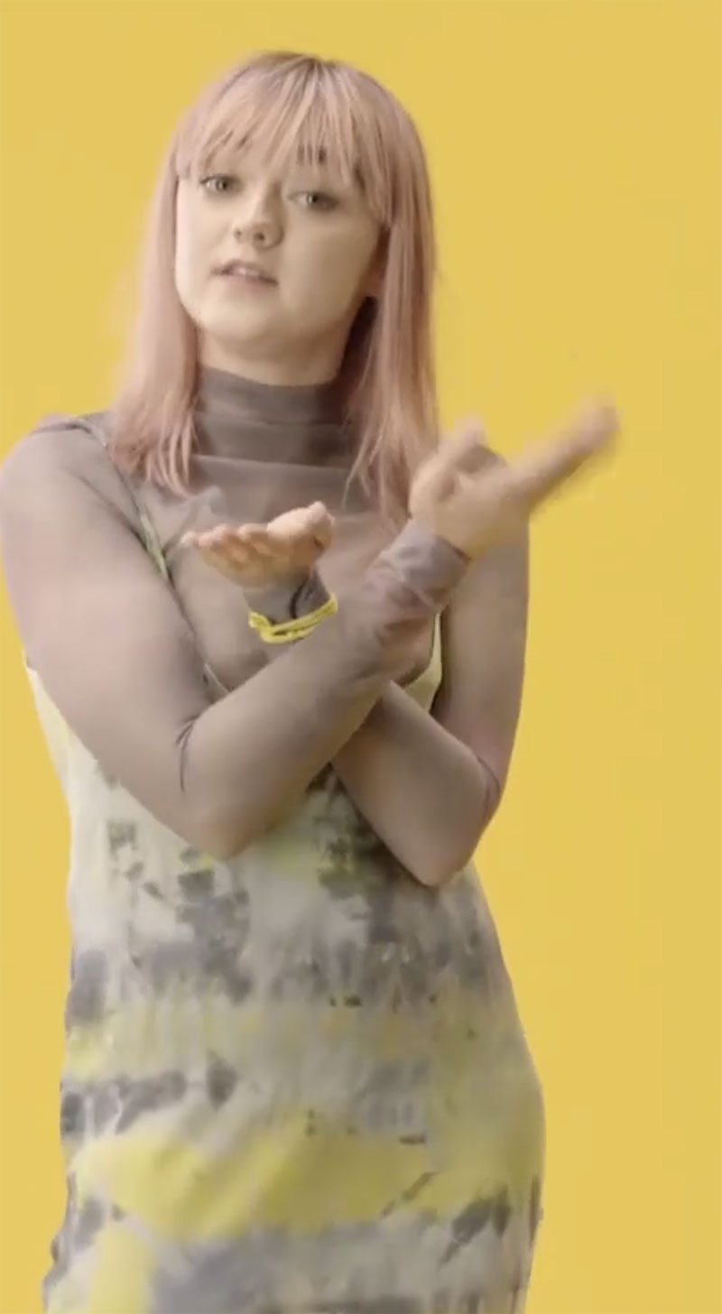 Maise Williams Braless Nipple Slip in a Jumper