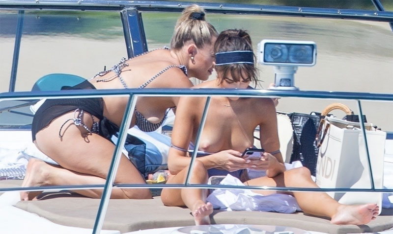 Olivia Cuplo Sunbathing Topless on a Yacht