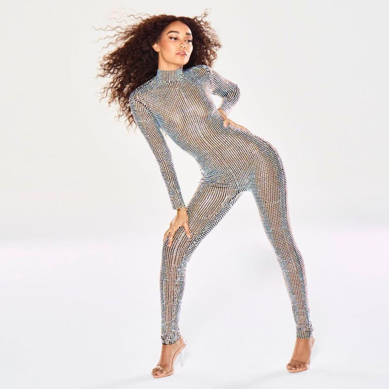 Leigh-Anne Pinnock Posing in a Sheer Bodysuit