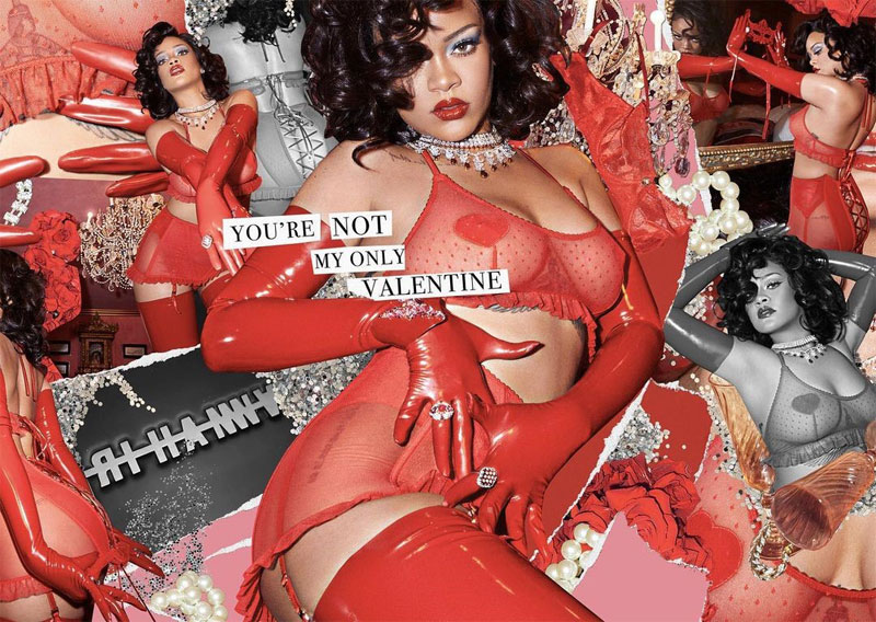 Rihanna in Red Lingerie for an Early Valentine’s Day