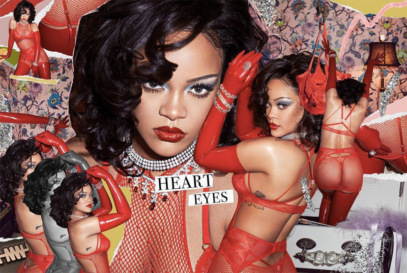 Rihanna in Red Lingerie for an Early Valentine’s Day