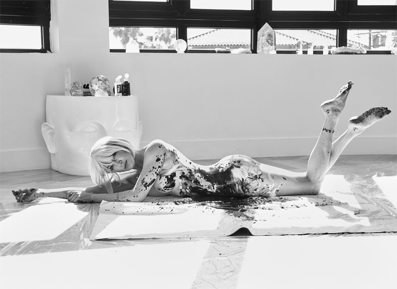 katie cassidy, body paint, naked, nude, boobs, ass,