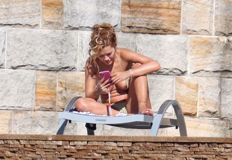 Rita Ora Suffers a Full Nip Slip While Sunbathing