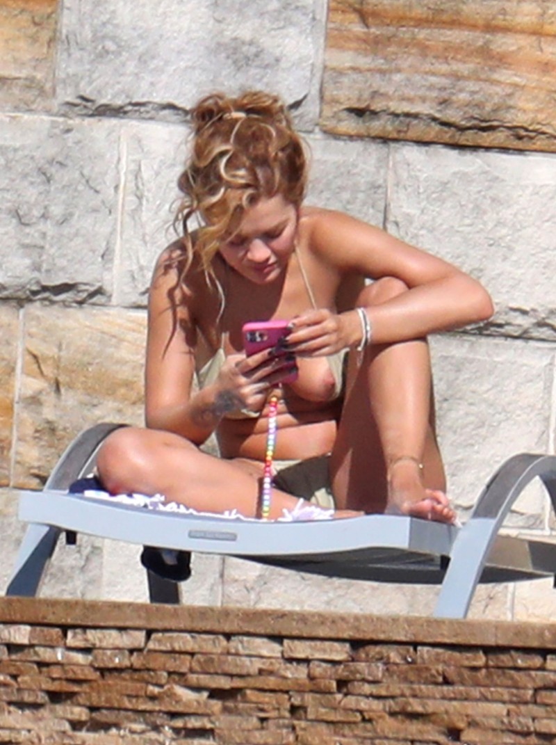 Rita Ora Suffers a Full Nip Slip While Sunbathing