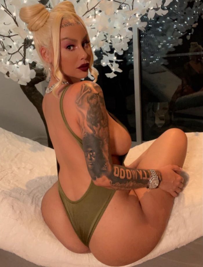 Amber Rose Super Hot In A One Piece Bikini