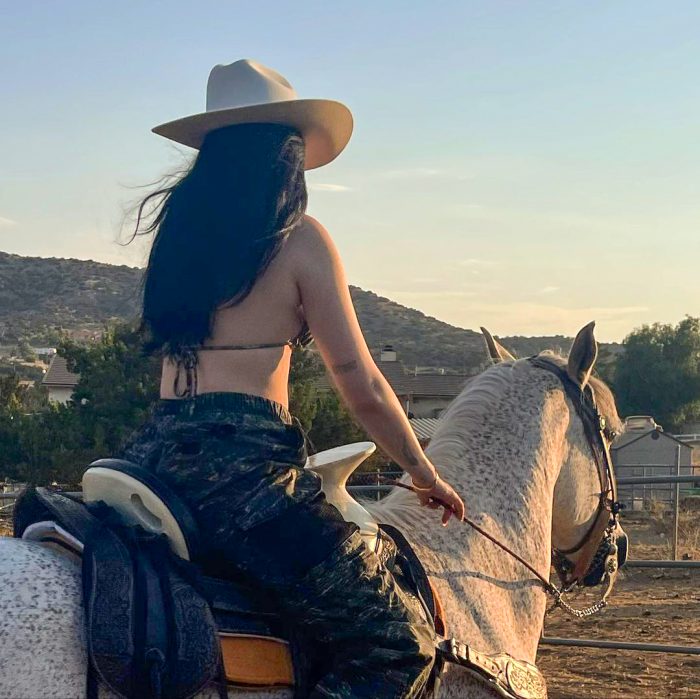 Noah Cyrus Tiny Bra While Riding A Horse