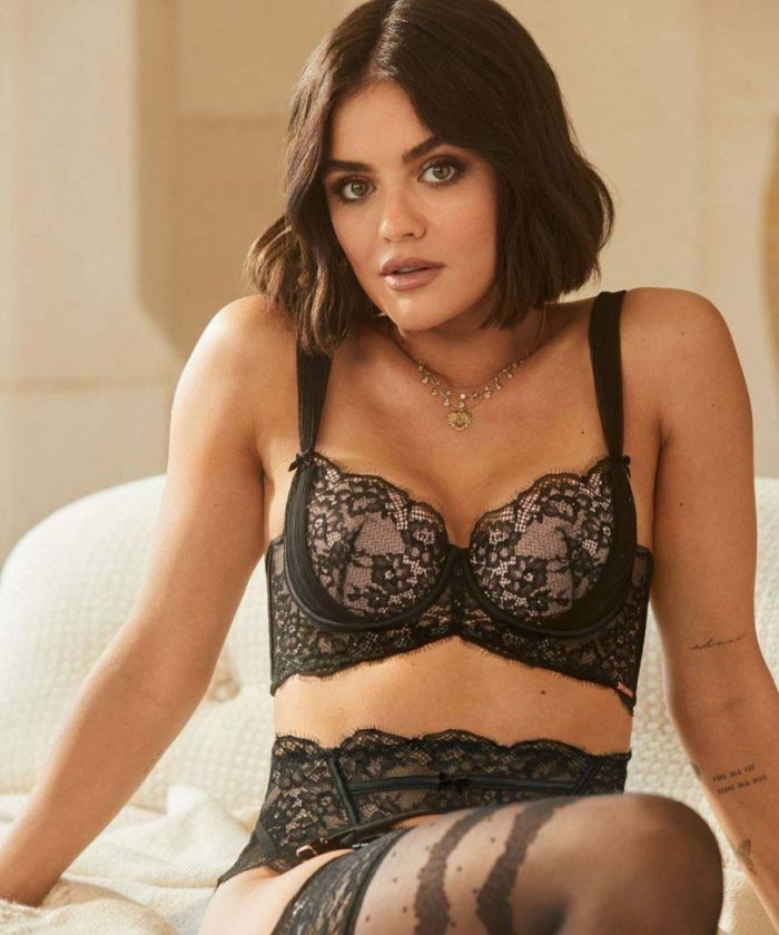 Lucy Hale In A Sexy Black Lingerie Photoshoot